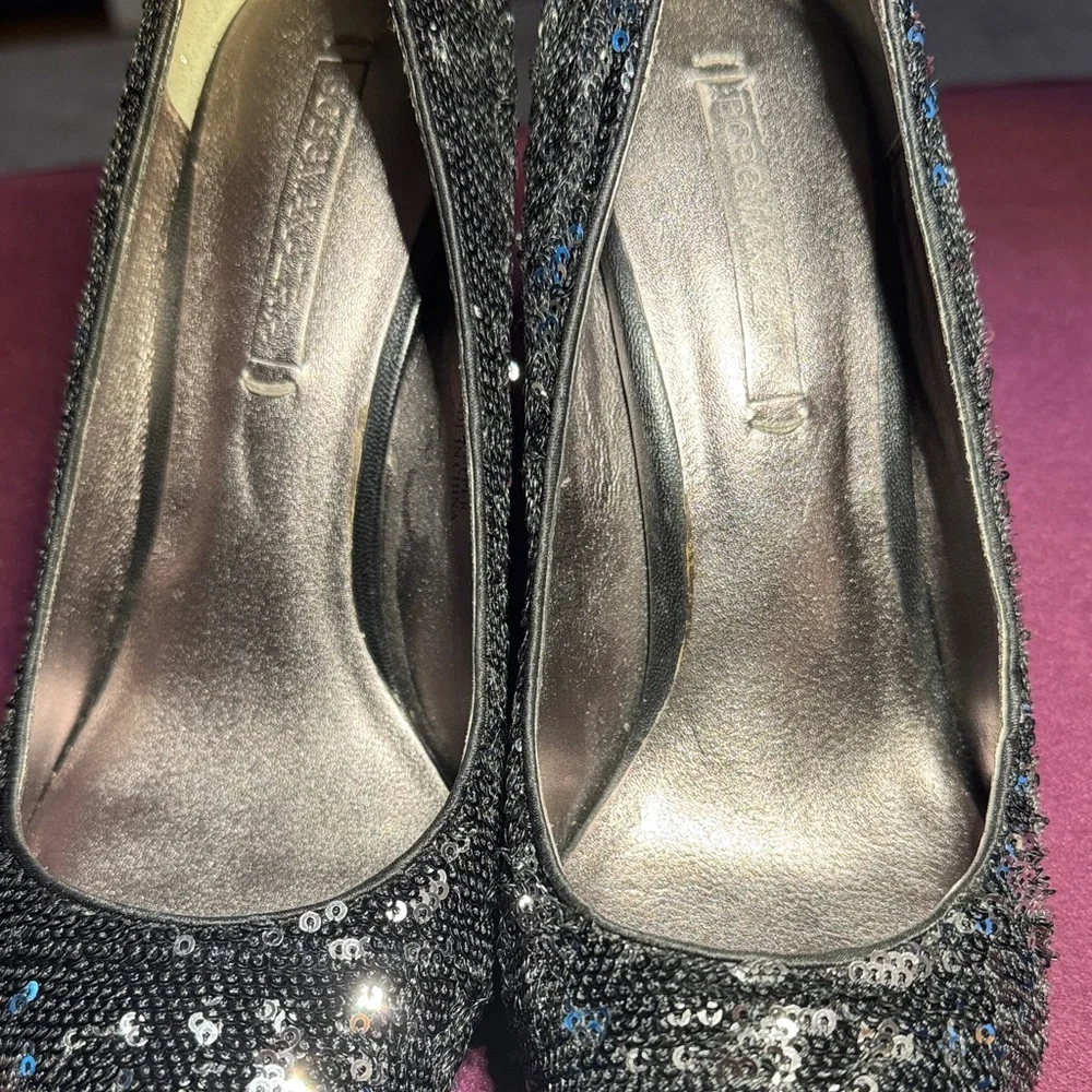 BCBGMaxAzria Black Sequin Heels